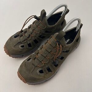 Merrell Mens 7 Olive Green Water Sandals Quick Lace Outdoor Performance Hiking